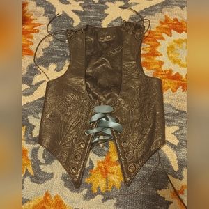 *SOLD* Patricia Wolf Leather Corset Vest